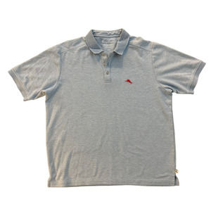 Tommy Bahama Men's L Blue IslandZone Polo Shirt Suprima Cotton Short Sleeve